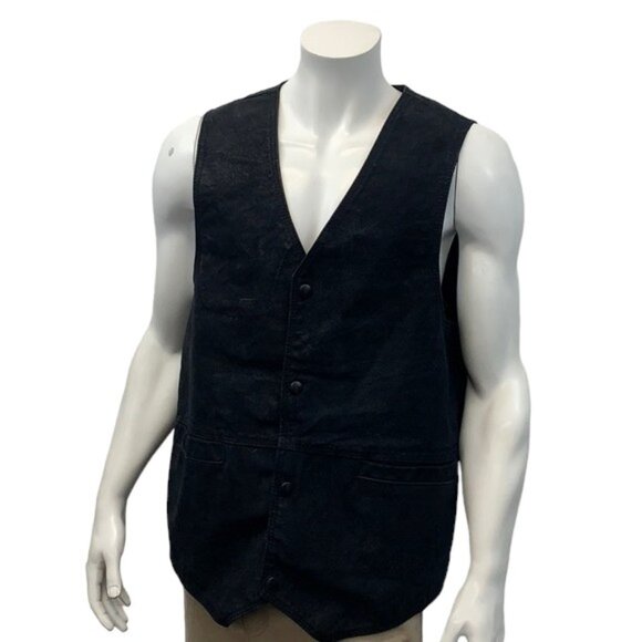NRA Authentic Leather Gear Vest Concealed Carry Black Suede w/Snap Men's Large - Picture 4 of 11